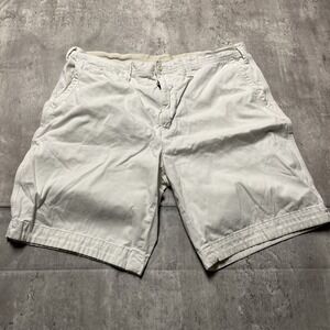 Ralph Lauren Shorts Mens 38 White Khaki Classic Polo Chino Preppy Cotton